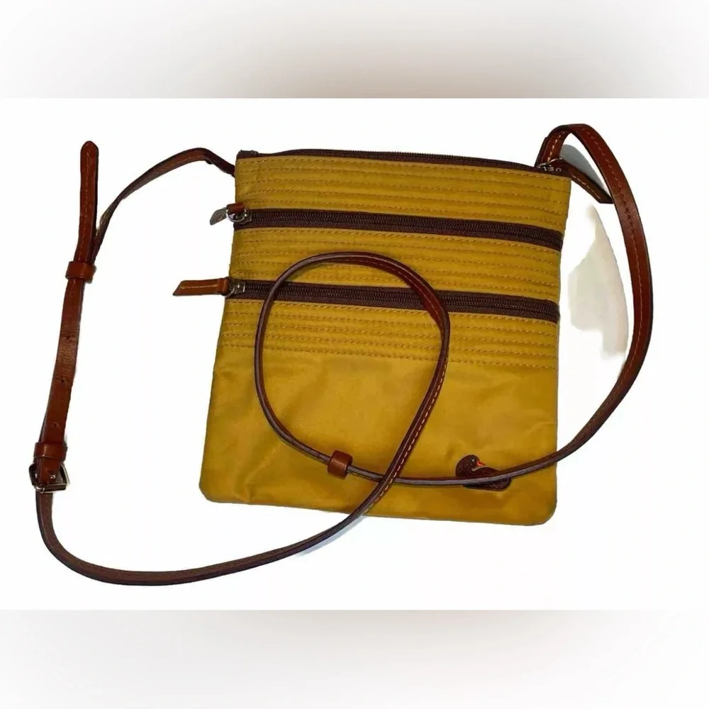 Dooney & Bourke Yellow Duck Crossbody Purse Bag w/Pink Interior